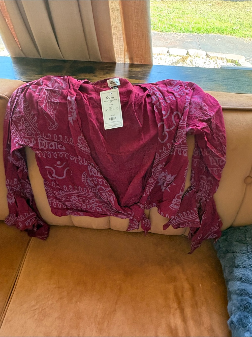 Lightweight Tie-Front Crop Top in Berry